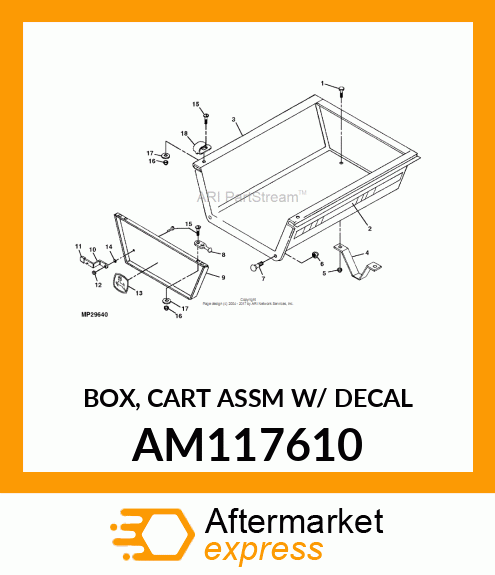 BOX, CART ASSM W/ DECAL AM117610