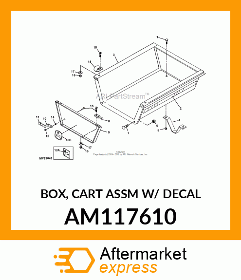 BOX, CART ASSM W/ DECAL AM117610