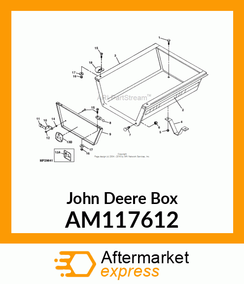 BOX, CART ASSM W/DECALS AM117612