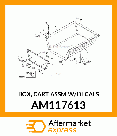BOX, CART ASSM W/DECALS AM117613