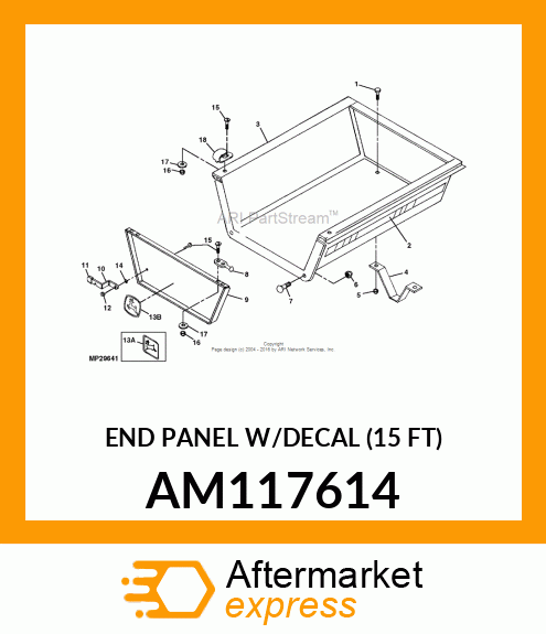 END PANEL W/DECAL (15 FT) AM117614