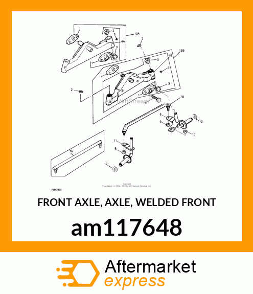 FRONT AXLE, AXLE, WELDED FRONT am117648