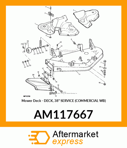 Mower Deck - DECK, 38" SERVICE (COMMERCIAL WB) AM117667