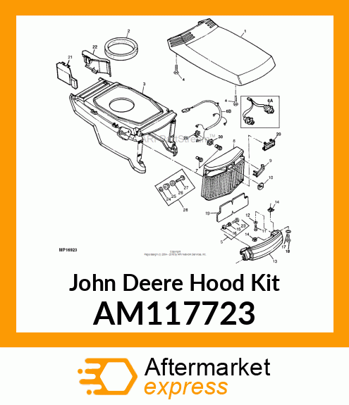 HOOD KIT, KIT, SERVICE A/C HOODLX AM117723