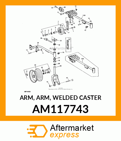 ARM, ARM, WELDED CASTER AM117743