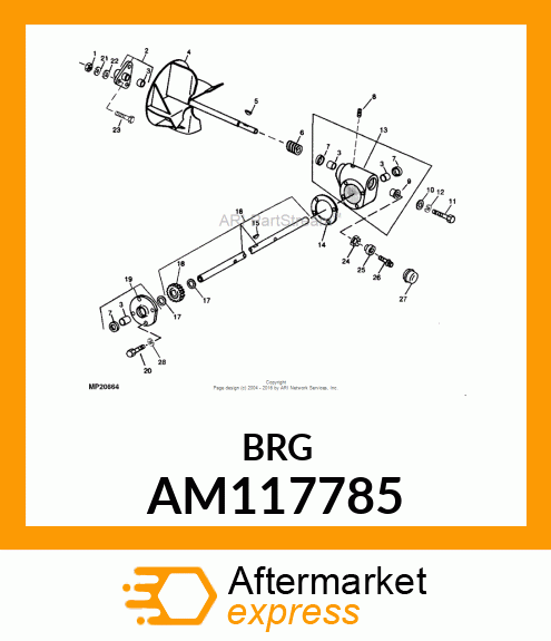 Bearing - BEARING, W/EXTENDED BUSHING AM117785