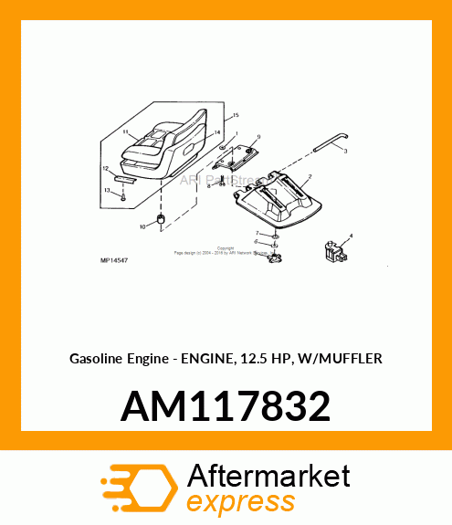 Gasoline Engine - ENGINE, 12.5 HP, W/MUFFLER AM117832