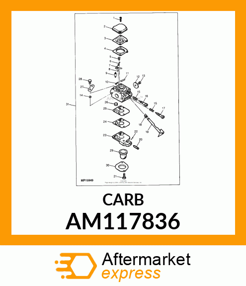 Carburetor - CARBURETOR ASSEMBLY- ZAMA C1U-K26 AM117836