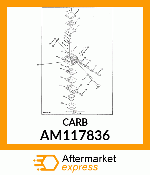 Carburetor - CARBURETOR ASSEMBLY- ZAMA C1U-K26 AM117836