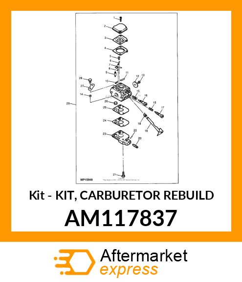 Kit - KIT, CARBURETOR REBUILD AM117837