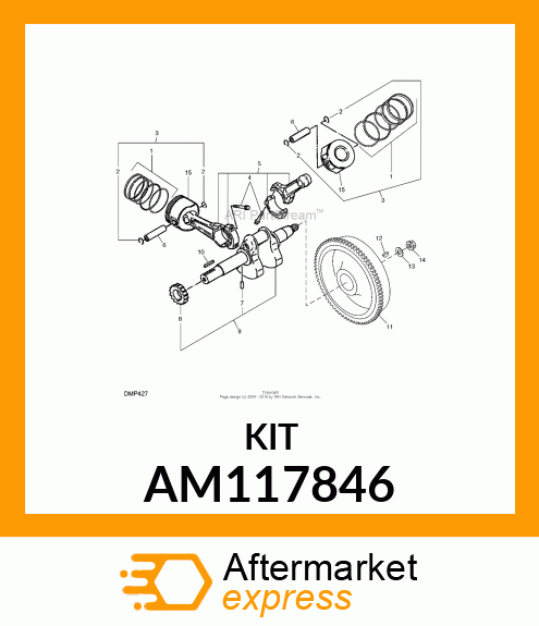 Piston Ring Kit - KIT, PISTON REPLACEMENT AM117846