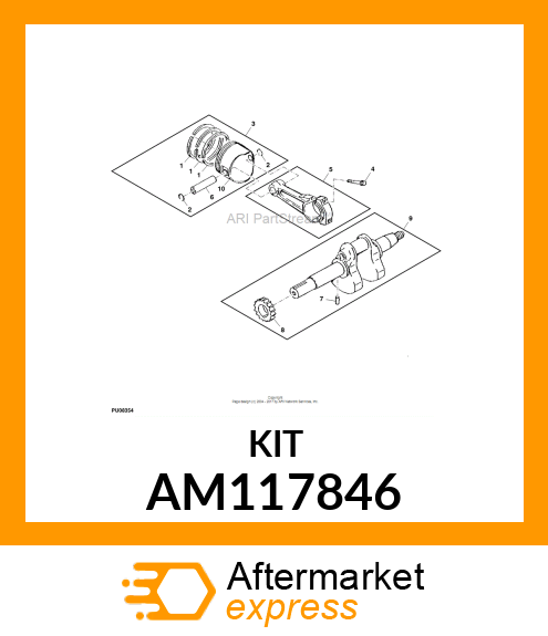 Piston Ring Kit - KIT, PISTON REPLACEMENT AM117846