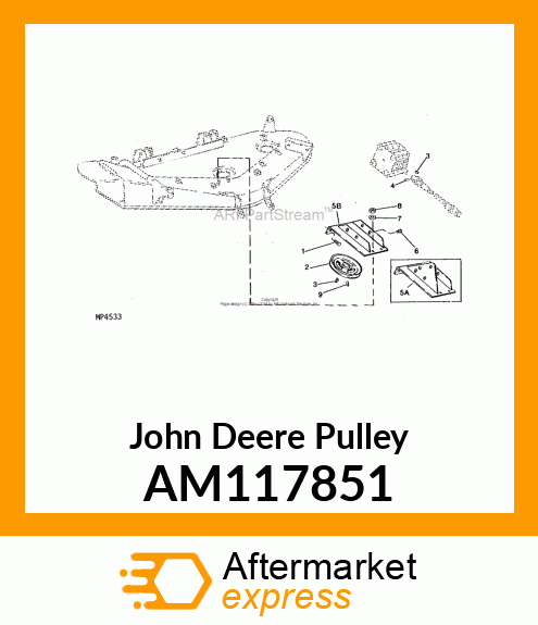 PULLEY, SERVICE SHEAVE COMPLETE AM117851