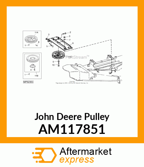 PULLEY, SERVICE SHEAVE COMPLETE AM117851