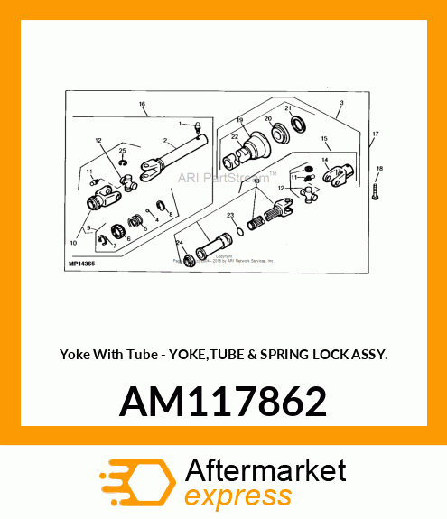 Yoke With Tube - YOKE,TUBE & SPRING LOCK ASSY. AM117862