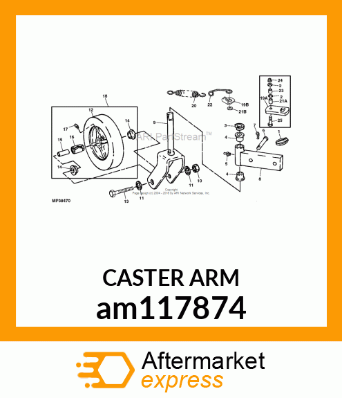 ARM, WELDED CASTER (AM117874 PT) am117874