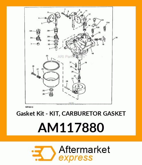 Gasket Kit - KIT, CARBURETOR GASKET AM117880