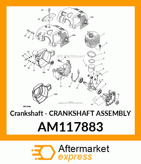 Crankshaft - CRANKSHAFT ASSEMBLY AM117883