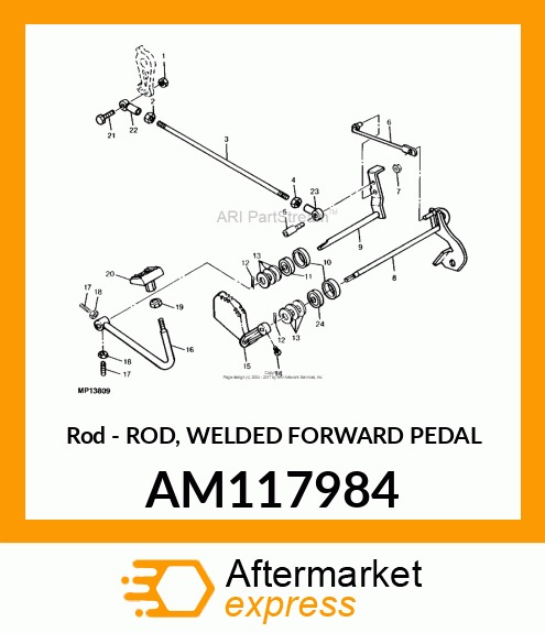 Rod - ROD, WELDED FORWARD PEDAL AM117984