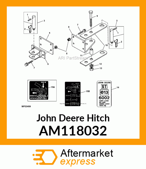 HITCH, HITCH, WELDED FRONT TOW AM118032