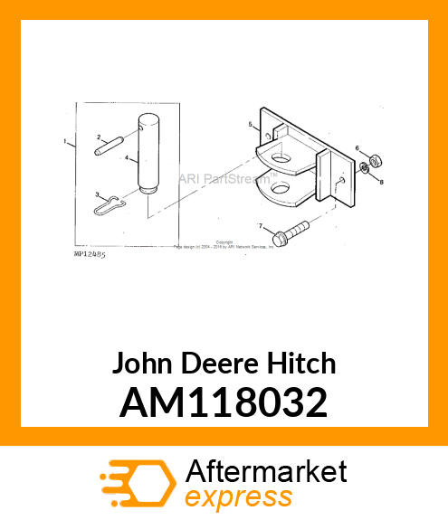 HITCH, HITCH, WELDED FRONT TOW AM118032