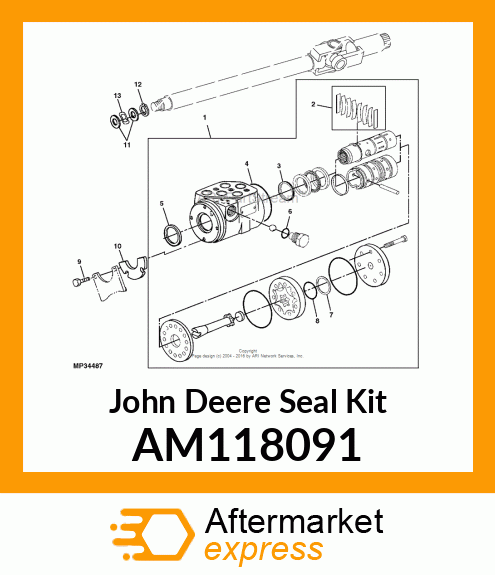 SEAL KIT, KIT, STEERING VALVE SEAL AM118091