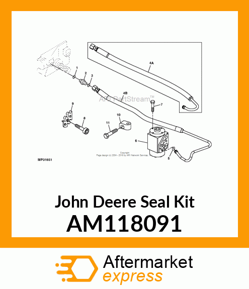 SEAL KIT, KIT, STEERING VALVE SEAL AM118091