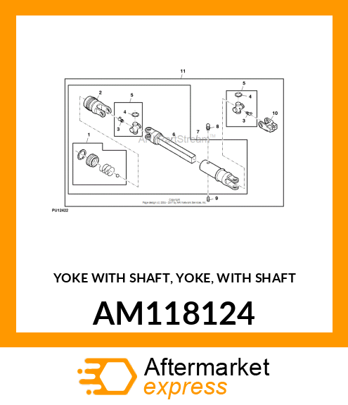 YOKE WITH SHAFT, YOKE, WITH SHAFT AM118124