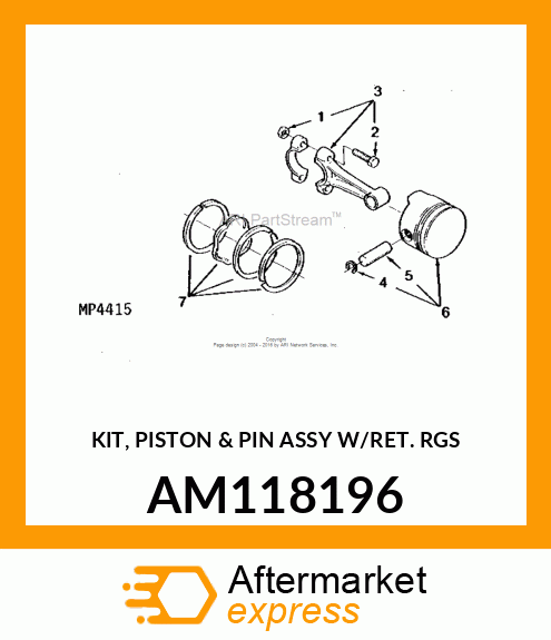 KIT, PISTON amp; PIN ASSY W/RET. RGS AM118196