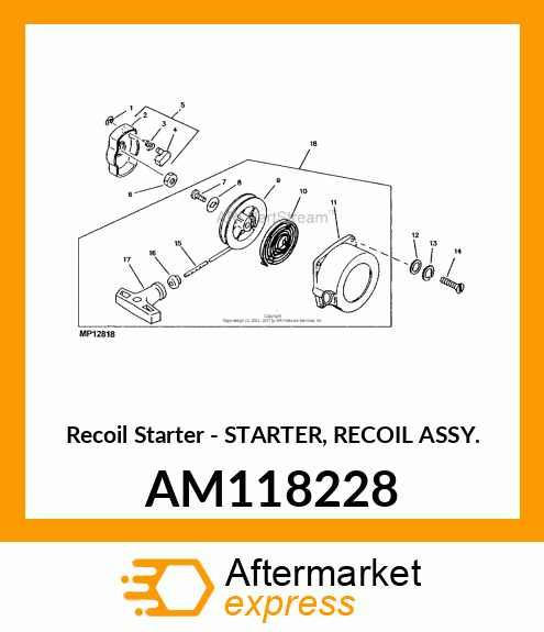 Recoil Starter - STARTER, RECOIL ASSY. AM118228