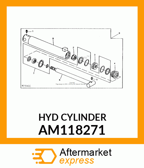 Hydraulic Cylinder - CYLINDER, HYDRAULIC 1-1/2" (BOOM) AM118271