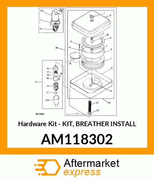 Hardware Kit - KIT, BREATHER INSTALL AM118302