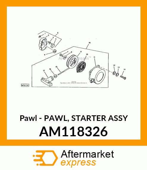 Pawl - PAWL, STARTER ASSY AM118326