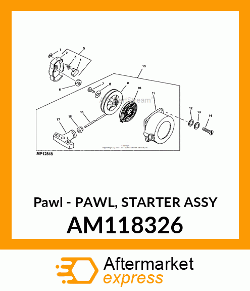 Pawl - PAWL, STARTER ASSY AM118326