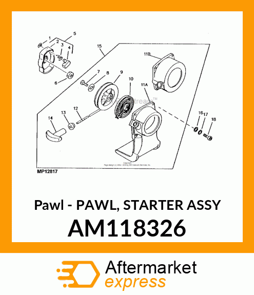 Pawl - PAWL, STARTER ASSY AM118326