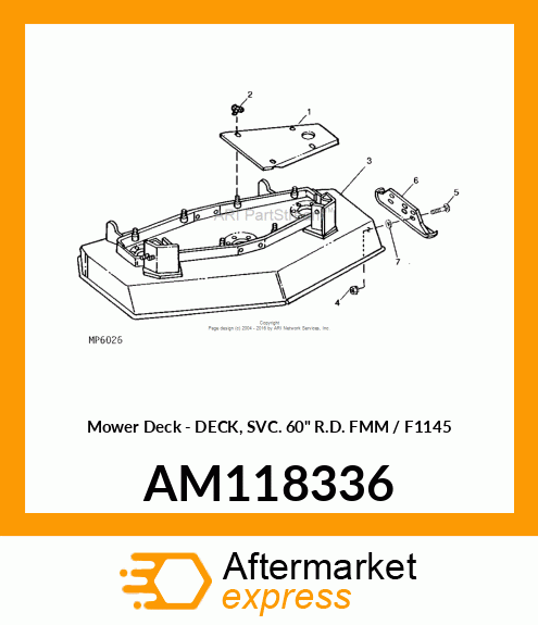 Mower Deck - DECK, SVC. 60" R.D. FMM / F1145 AM118336