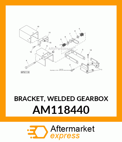 BRACKET, WELDED GEARBOX AM118440
