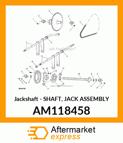 Jackshaft - SHAFT, JACK ASSEMBLY AM118458