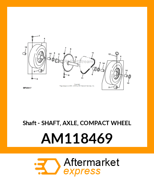 Shaft - SHAFT, AXLE, COMPACT WHEEL AM118469