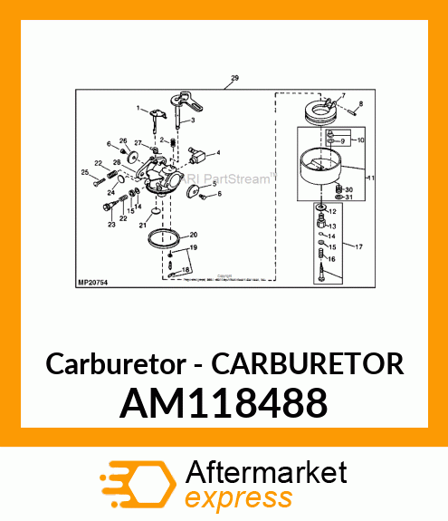 Carburetor - CARBURETOR AM118488