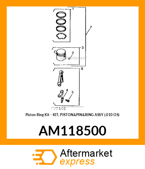 Kit Piston & Pin & Ring As AM118500