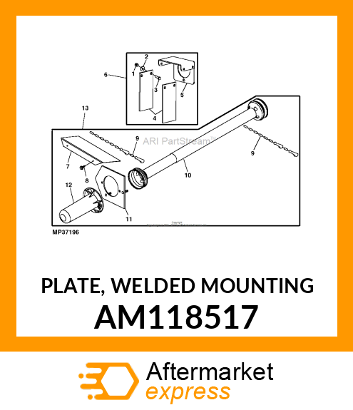 PLATE, WELDED MOUNTING AM118517