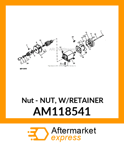 Nut - NUT, W/RETAINER AM118541