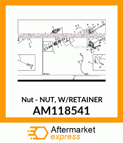 Nut - NUT, W/RETAINER AM118541