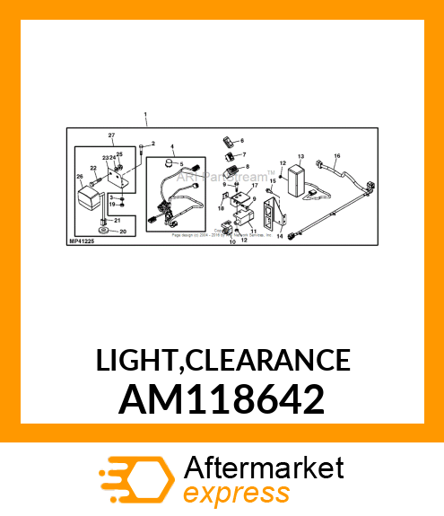 Turn Signal Lamp - TURN SIGNAL LAMP, LIGHT, FRONT SIGN AM118642