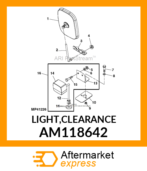 Turn Signal Lamp - TURN SIGNAL LAMP, LIGHT, FRONT SIGN AM118642