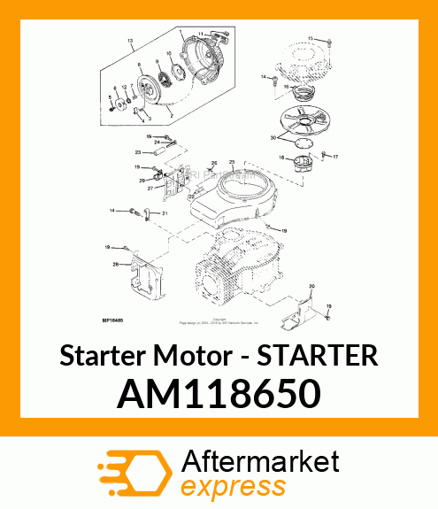 Starter Motor - STARTER AM118650