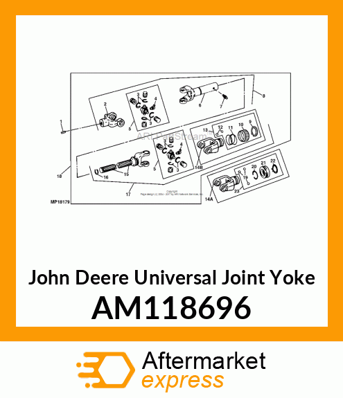 UNIVERSAL JOINT YOKE, YOKE, SPRING AM118696