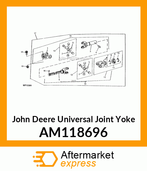 UNIVERSAL JOINT YOKE, YOKE, SPRING AM118696