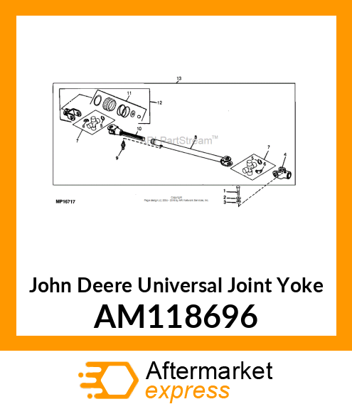 UNIVERSAL JOINT YOKE, YOKE, SPRING AM118696